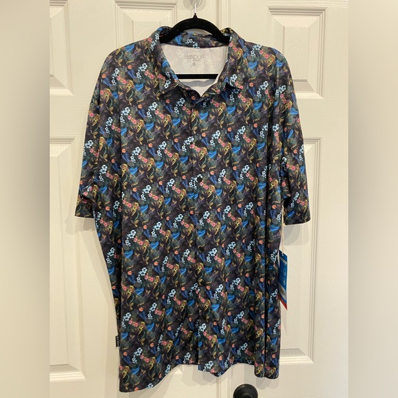 New! HandUp Hawaiian SHRIMP ON THE BARBIE Button Up Shirt XXL - Picture 2 of 6